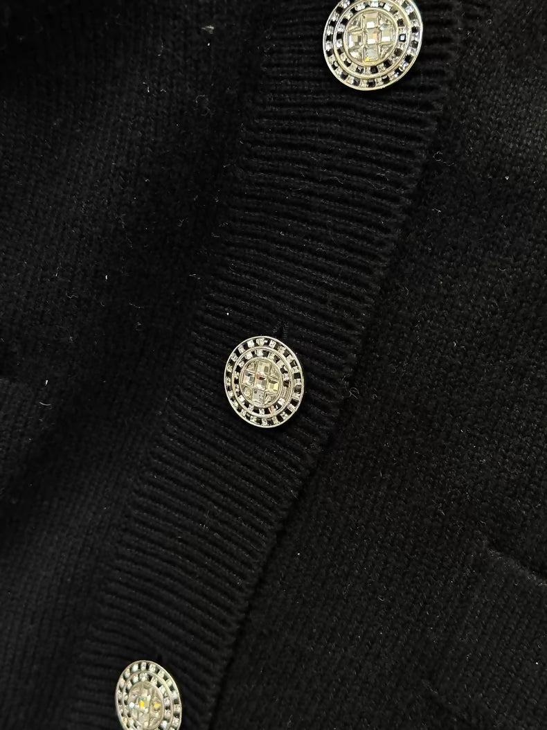 Chanel 23C black knit cardigan number 5