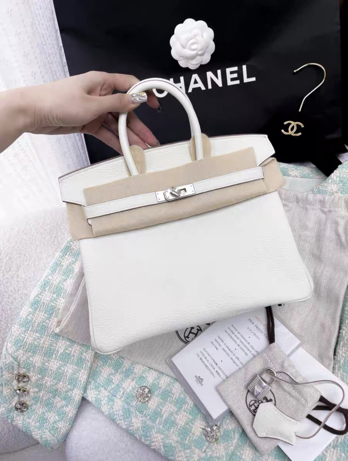 Hermès Birkin 25 Mushroom Togo Palladium Hardware – Wararni.com