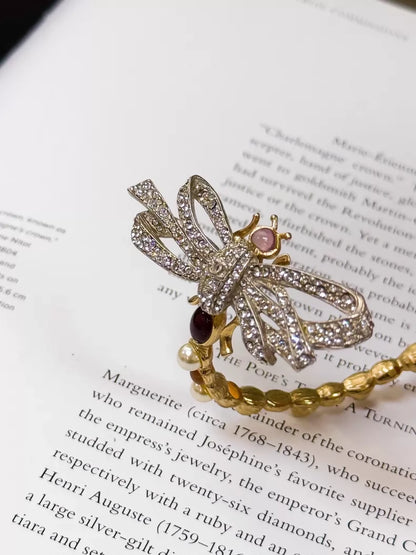 Chanel 16B Glass Dragonfly Open Bangle