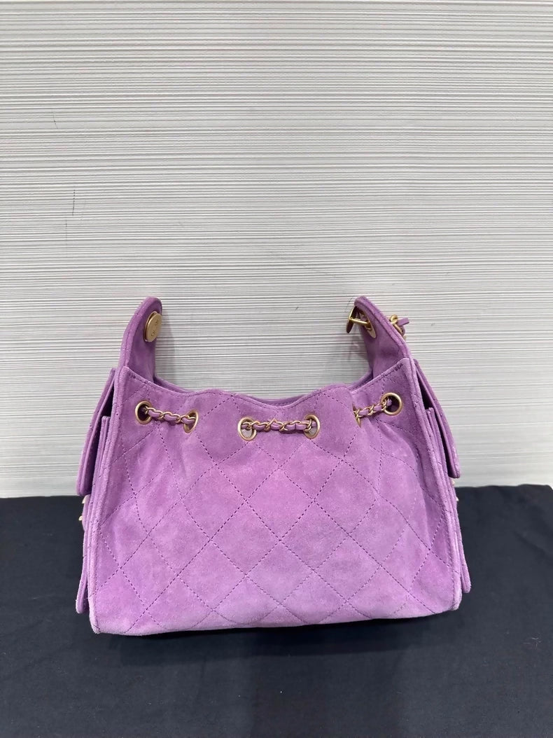 Chanel 25 bag mini purple suede