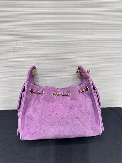 Chanel 25 bag mini purple suede
