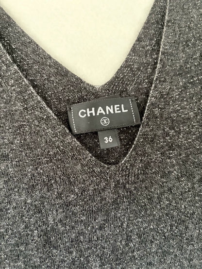 Chanel 23B Deep V-neck Black Dress