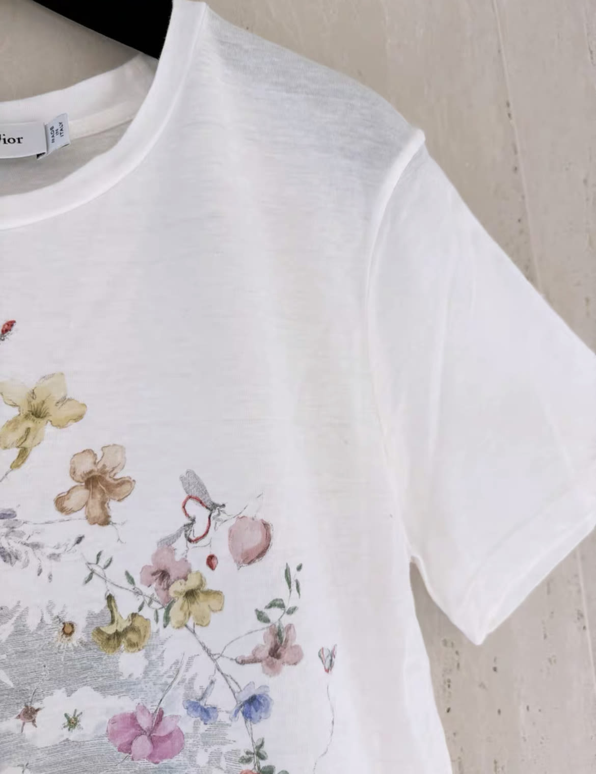 Christian Dior floral print cotton and linen T-shirt S size