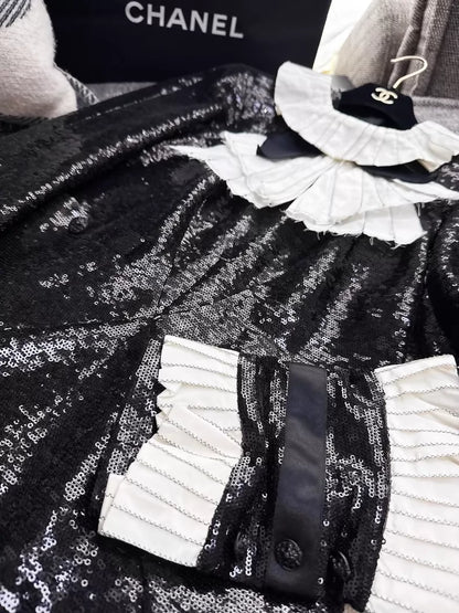 Chanel 2009 black sequined long-sleeved dress