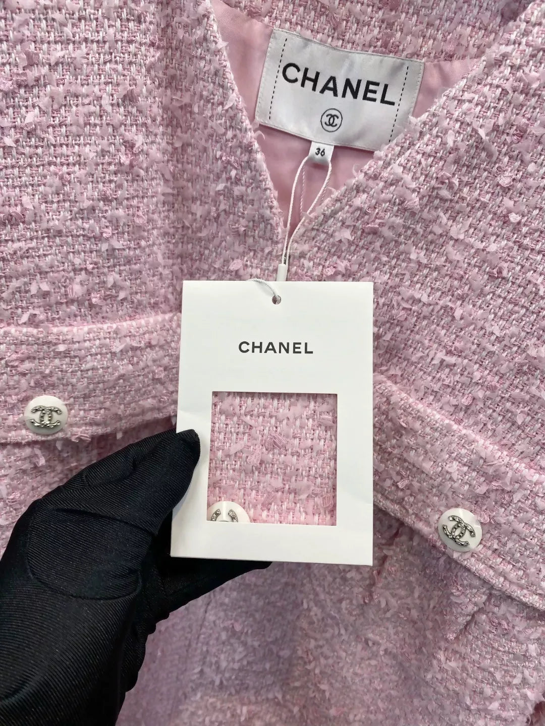 Chanel 21C pink tweed jacket