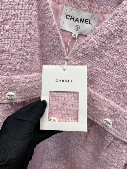 Chanel 21C pink tweed jacket