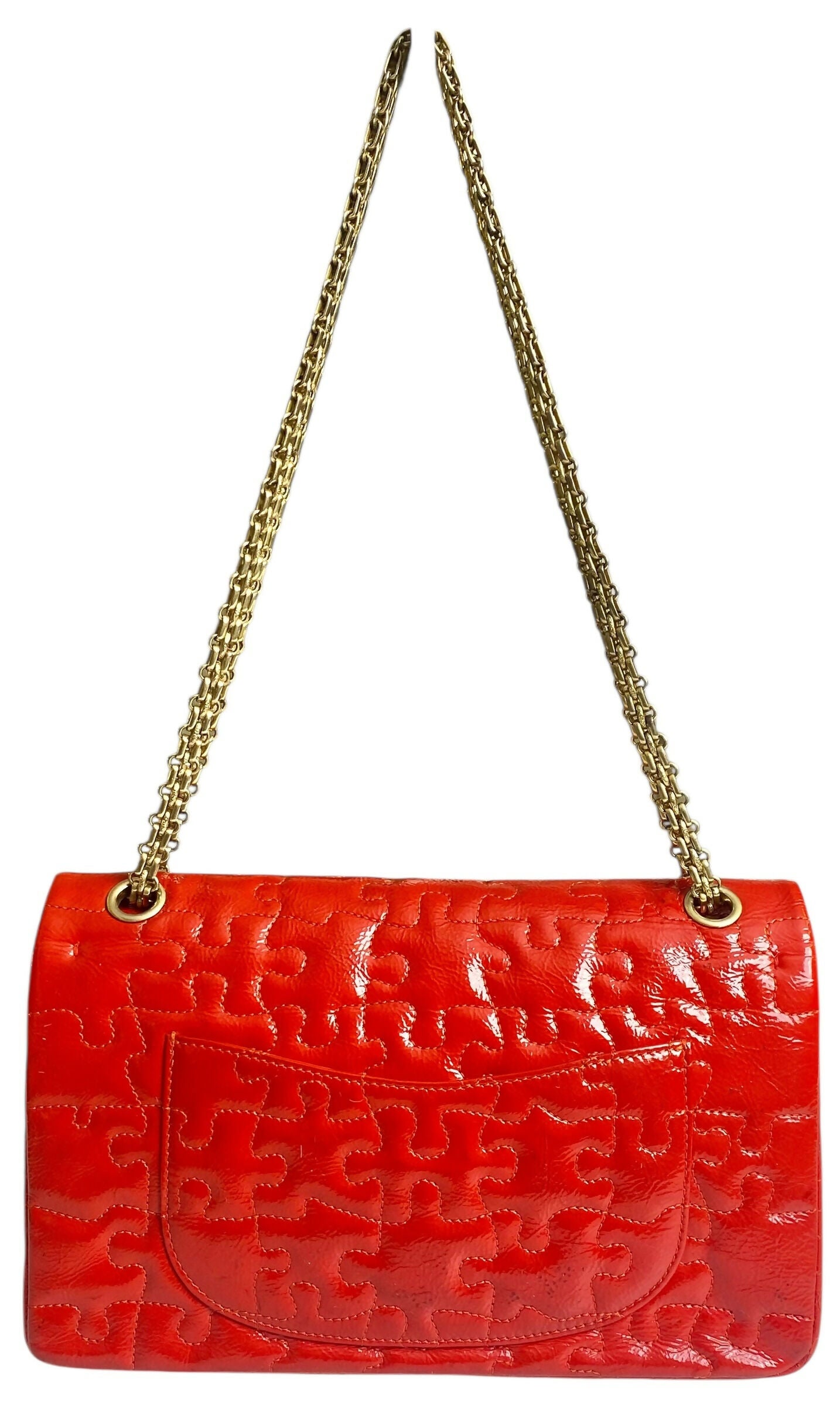 Chanel Medium Bright Red Patent Calfskin Puzzle 226 Reissue Flap Bag GHW