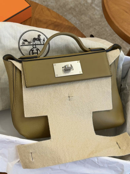 Hermès 24/24 Mini Chai / Biscuit Swift Leather with Hardware G Stamp