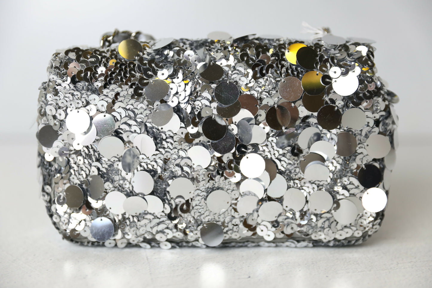 Chanel Mini Single Flap Silver Sequin Bag – Métiers d’Art 2022