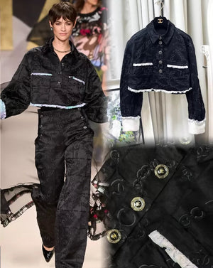 Chanel 22S Velvet Cropped jacket