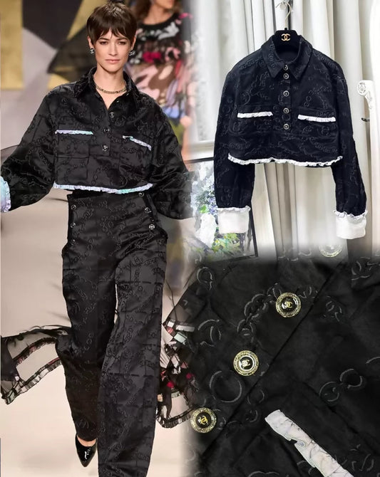 Chanel 22S Velvet Cropped jacket