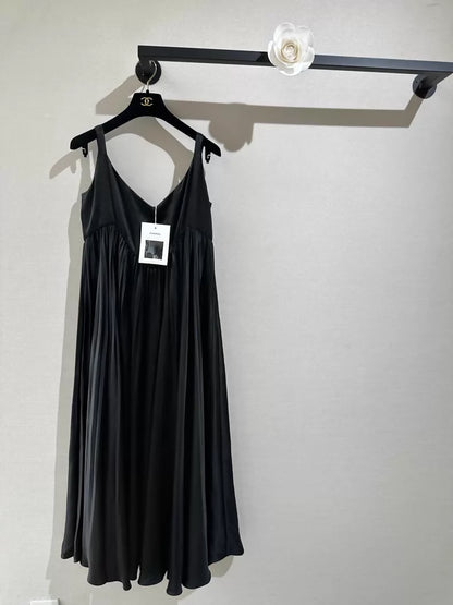 Chanel 24K black silk slip dress