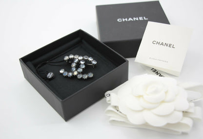 Chanel 17K Rhinestone Starlight Blue CC Brooch