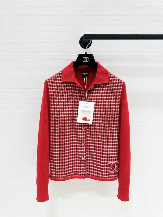 Chanel 24N Coco Neige Ski Collection red  cardigan