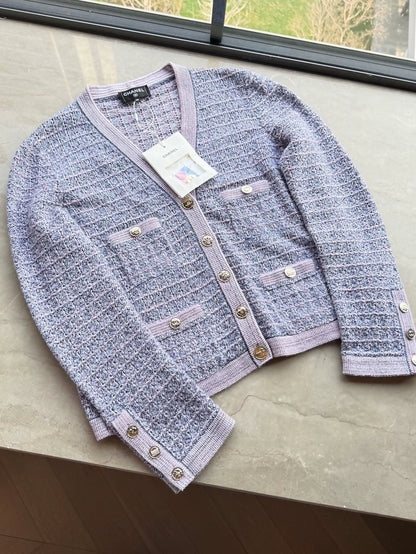 Chanel 25B Blue-purple Classic Knit cardigan