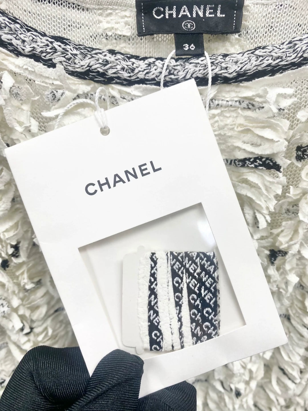 Chanel 18S black and white tweed dress