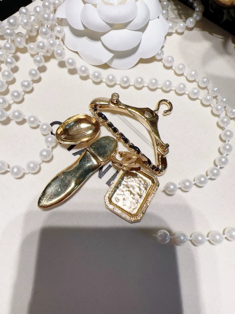Chanel 23A Hanger-Style Multi-Element Pendant Brooch