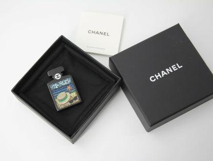Chanel 18S Resin Beach Black Perfume Bottle Brooch