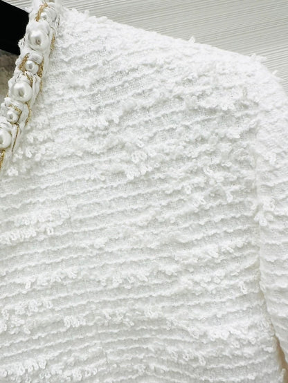 Chanel 25p white tweed jacket