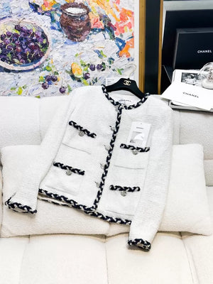 Chanel 23C white tweed jacket