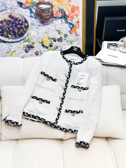 Chanel 23C white tweed jacket