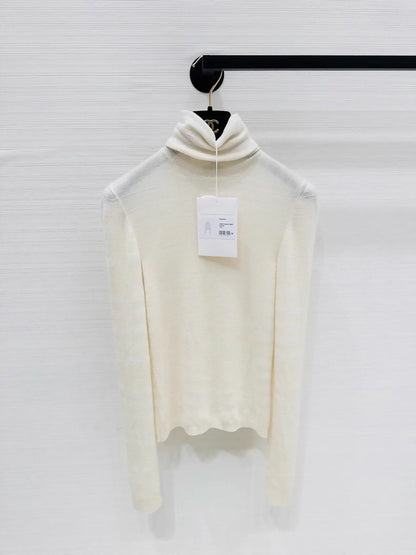 Chanel turtleneck embossed logo top