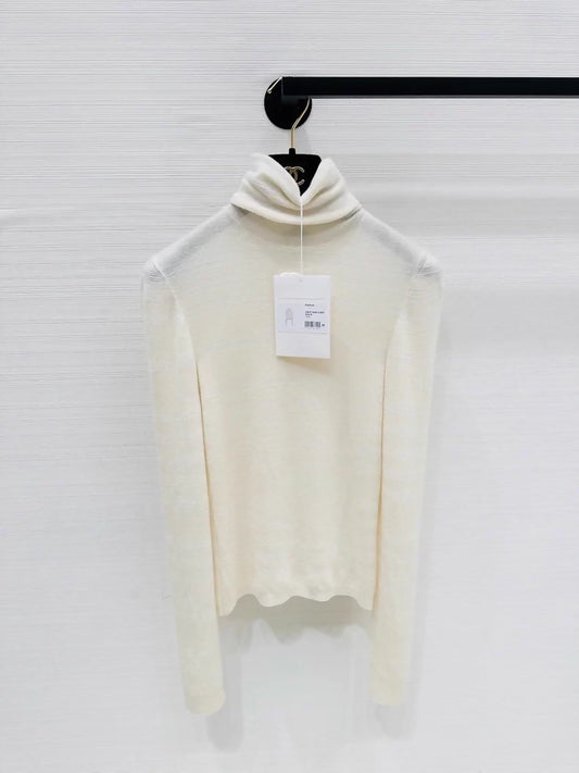 Chanel turtleneck embossed logo top