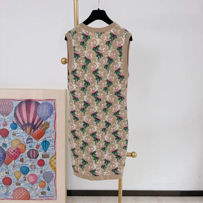 Chanel Gold Thread Cashmere Knit Dress