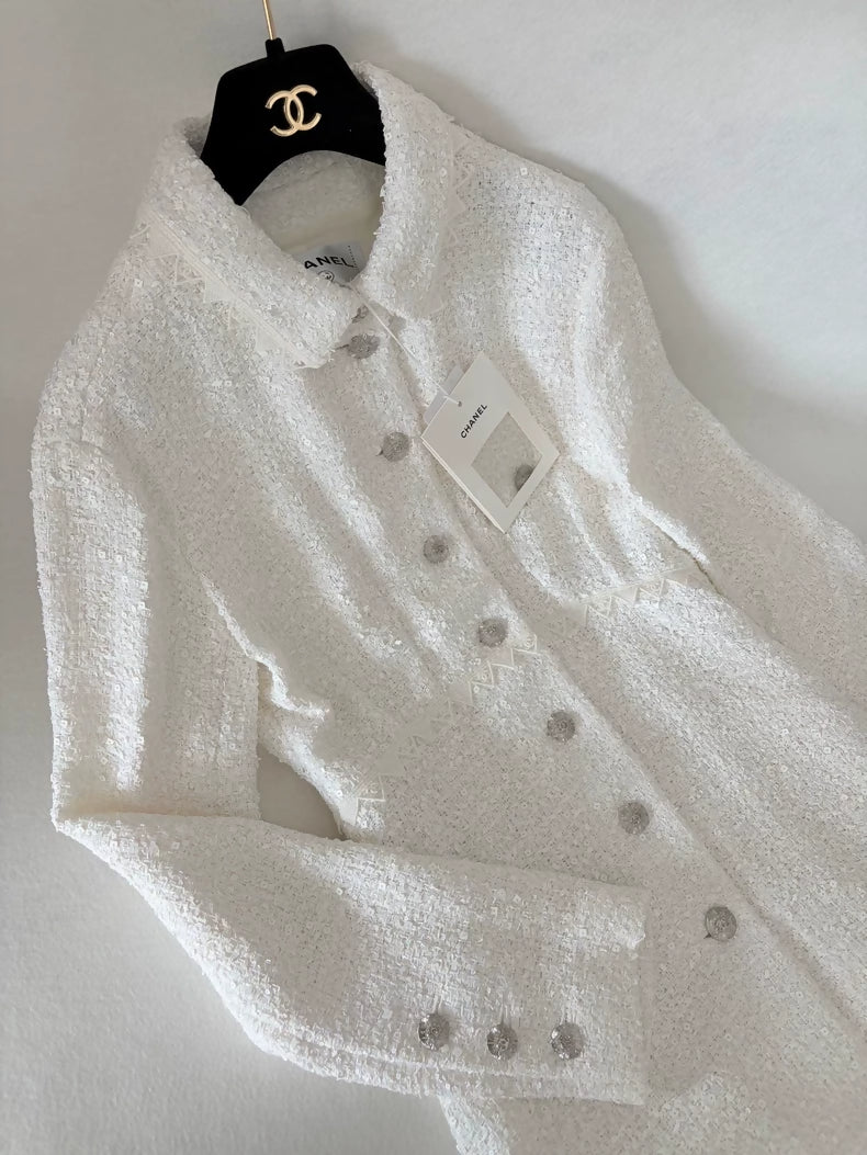 Chanel 24S White tweed Jacket Dress