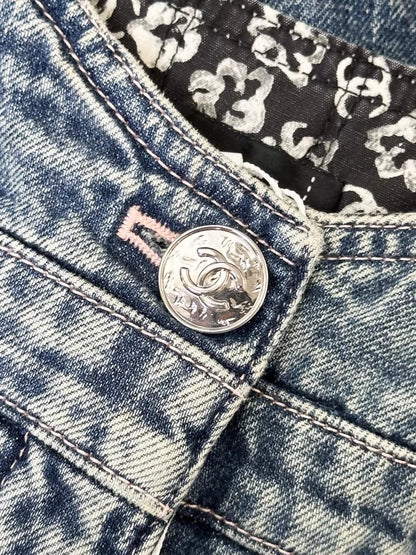 Chanel 25B blue denim jumpsuit