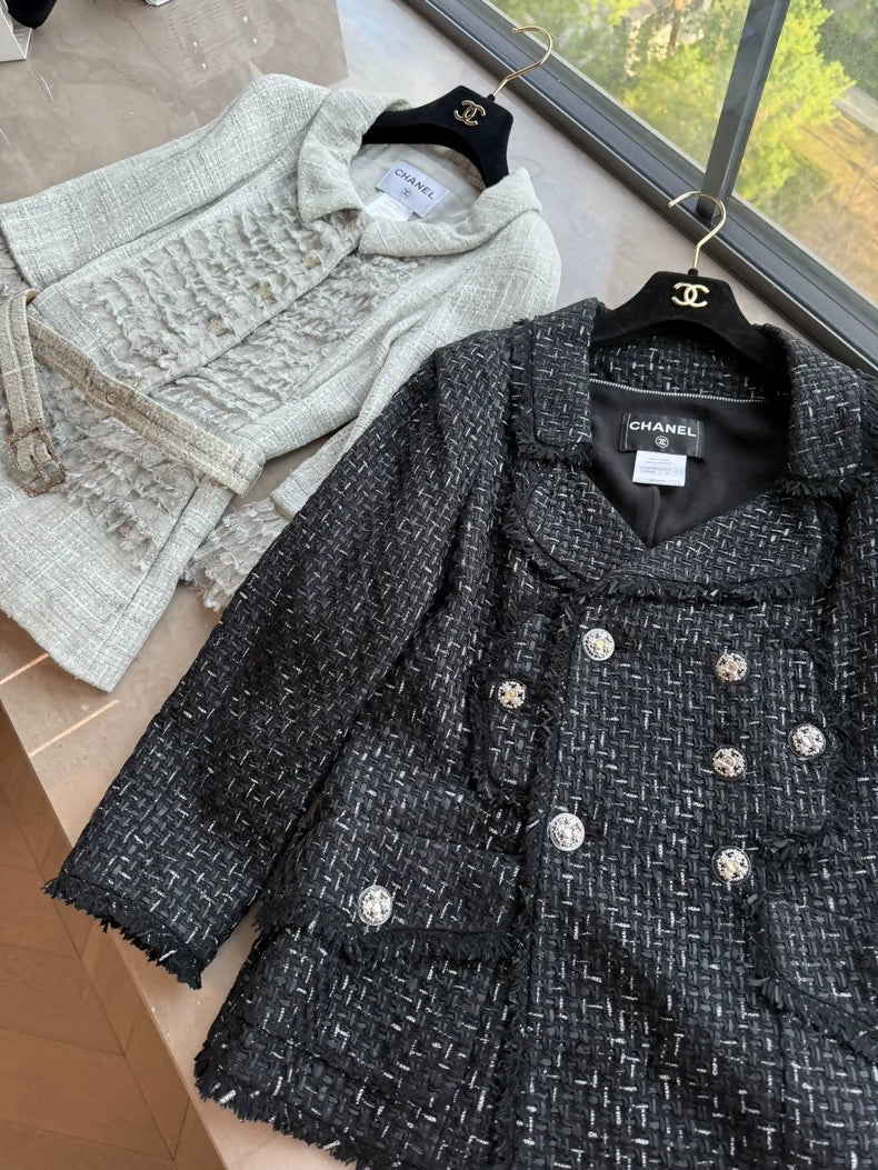 Chanel 13C black tweed coat