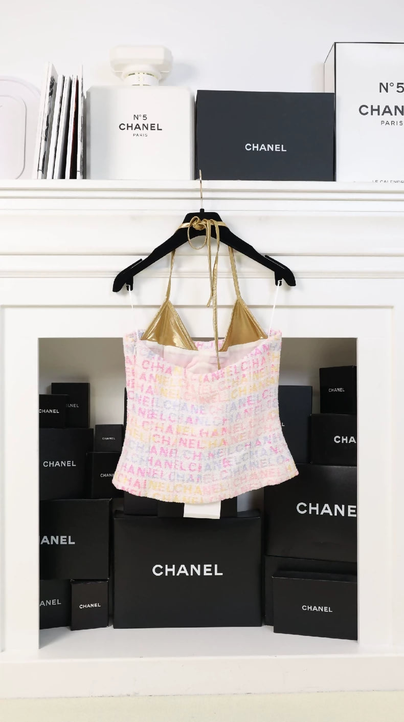 Chanel 24C Cruise Collection Pink Letter Top