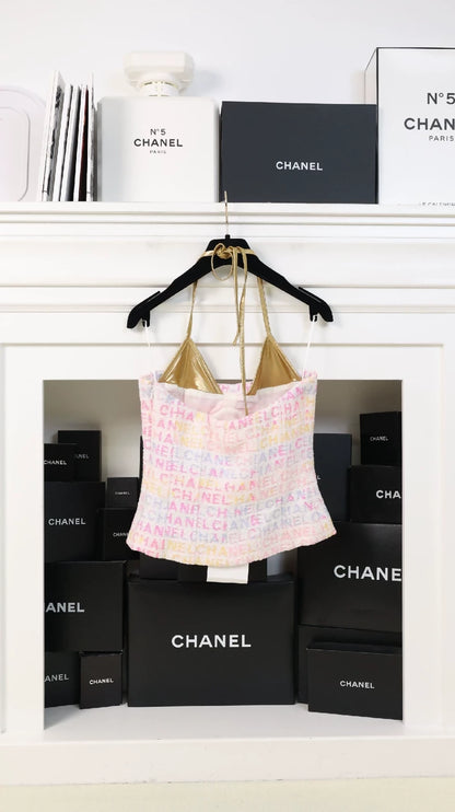 Chanel 24C Cruise Collection Pink Letter Top