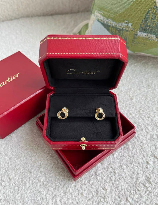 Cartier CARTIER TRINITY EARRINGS  WHITE GOLD, YELLOW GOLD, ROSE GOLD, DIAMONDS - Small High Jewellery - Vintage fashion from Wararni