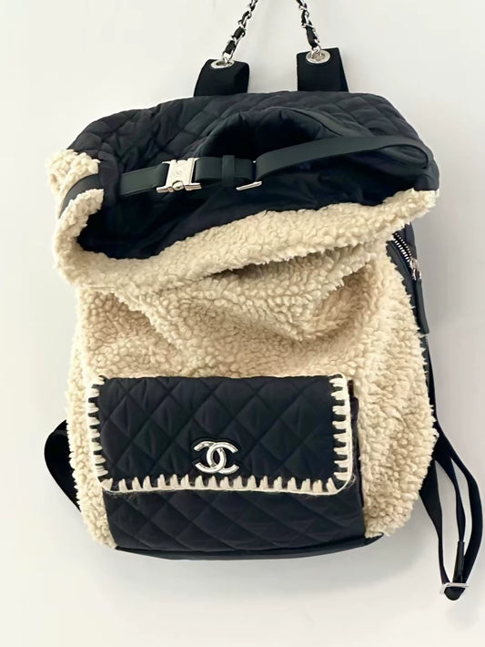 Chanel Coco Neigh Ski Collection shearling backpack