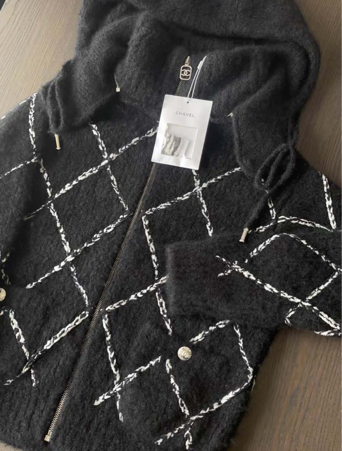 Chanel 2023 Coco neige 23n ski series black cashmere jacket fr34