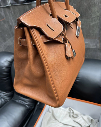 Hermes brown silver 35