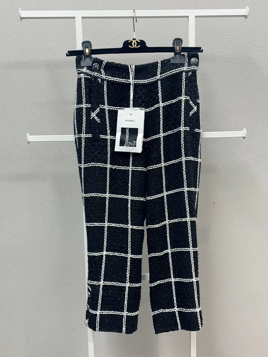 Chanel 20S Black and White tweed Pants
