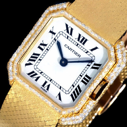 Cartier Rare Cintree 18K Solid Gold Manual Wind Wrist Watch