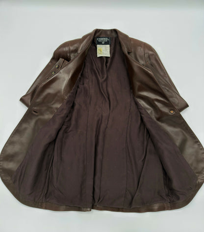 Chanel 94A Vintage Brown Leather Jacket