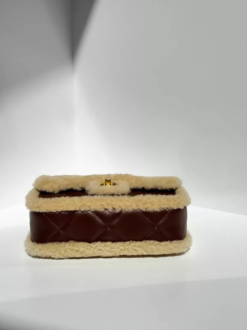 Chanel Fall/Winter 2025 Brown Mini Shearling Flap Bag