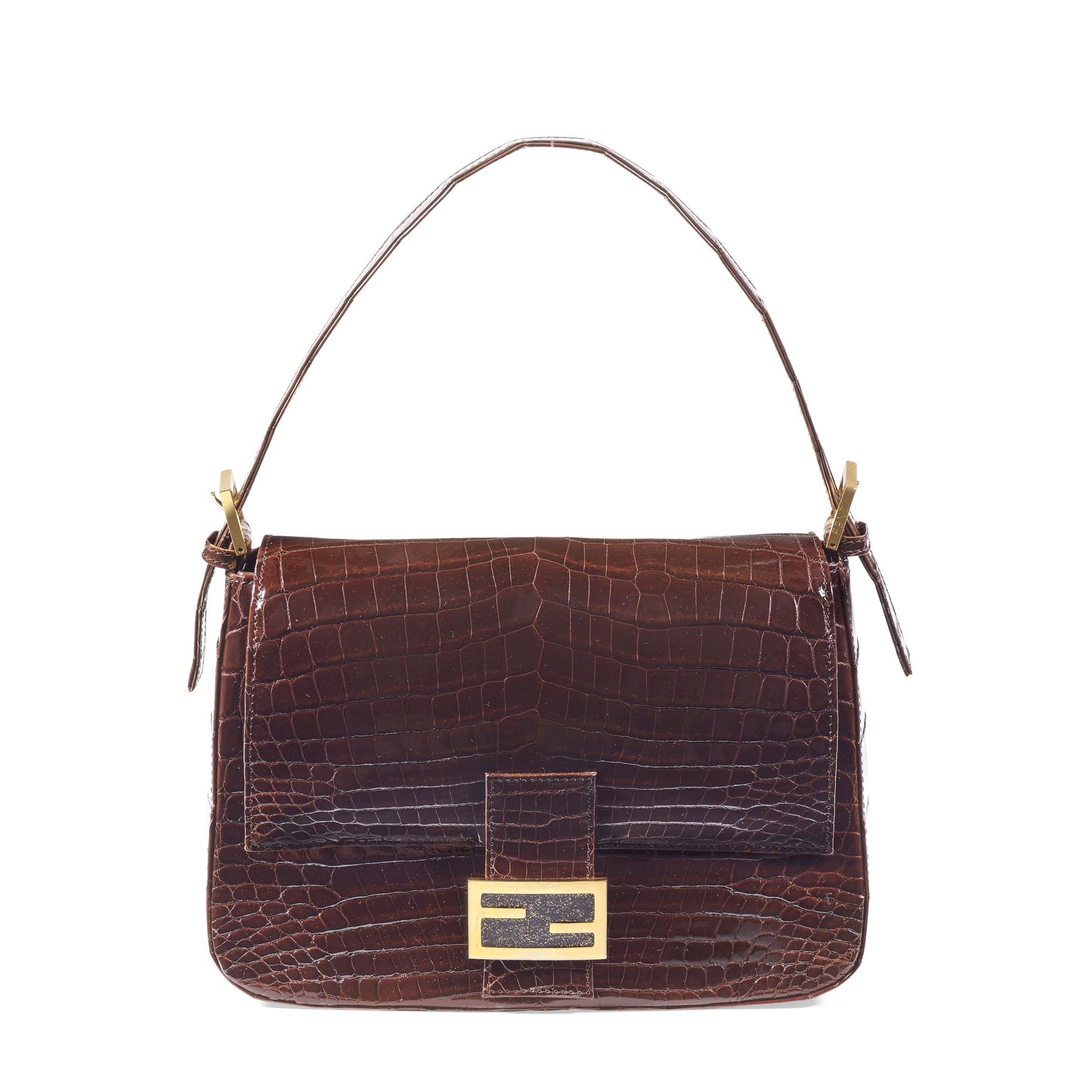 Fendi Rare Crocodile Mamma Baguette Bag