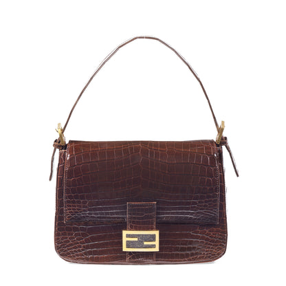 Fendi Rare Crocodile Mamma Baguette Bag