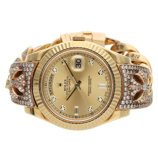Chrome Hearts Rolex PAVE Diamond Yellow Gold Wristwatch