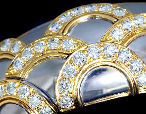 Van Cleef & Arpels Rarest Blue Sea Wave 18K Diamond Bangle