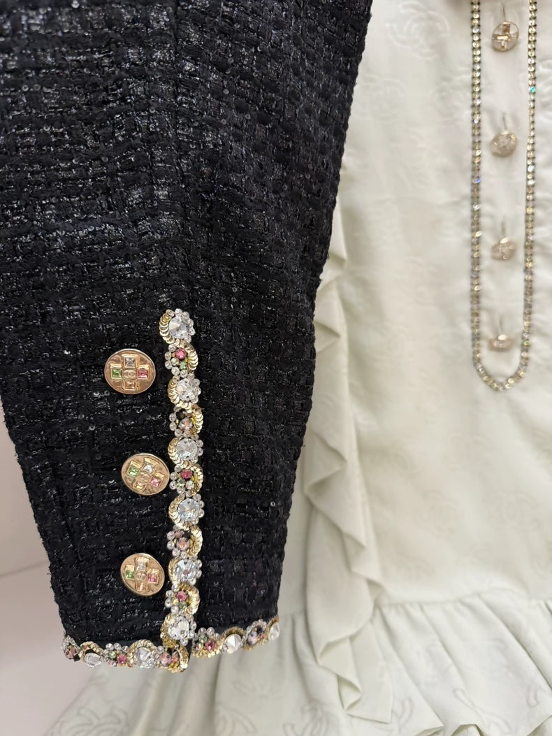 Chanel 23s black tweed jacket