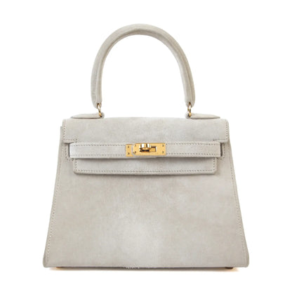 Rare vintage hermes kelly gray doblis leather gold hardware