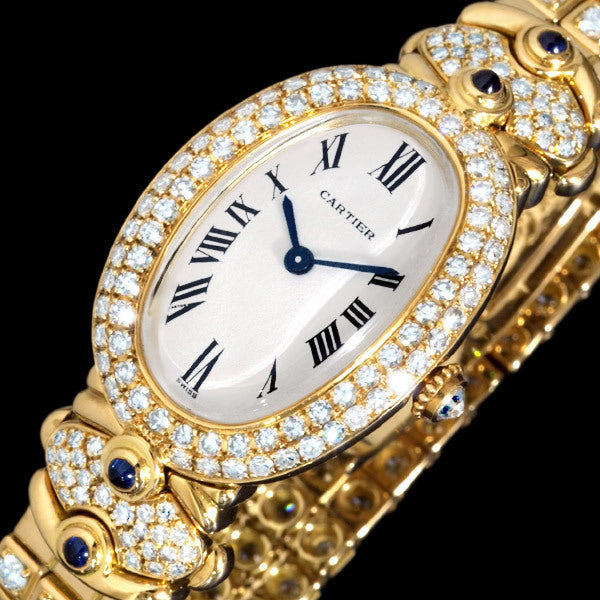 Cartier Baignoire Full Diamond 18K Solid Gold Celebrity Ladies Quartz Wrist watch