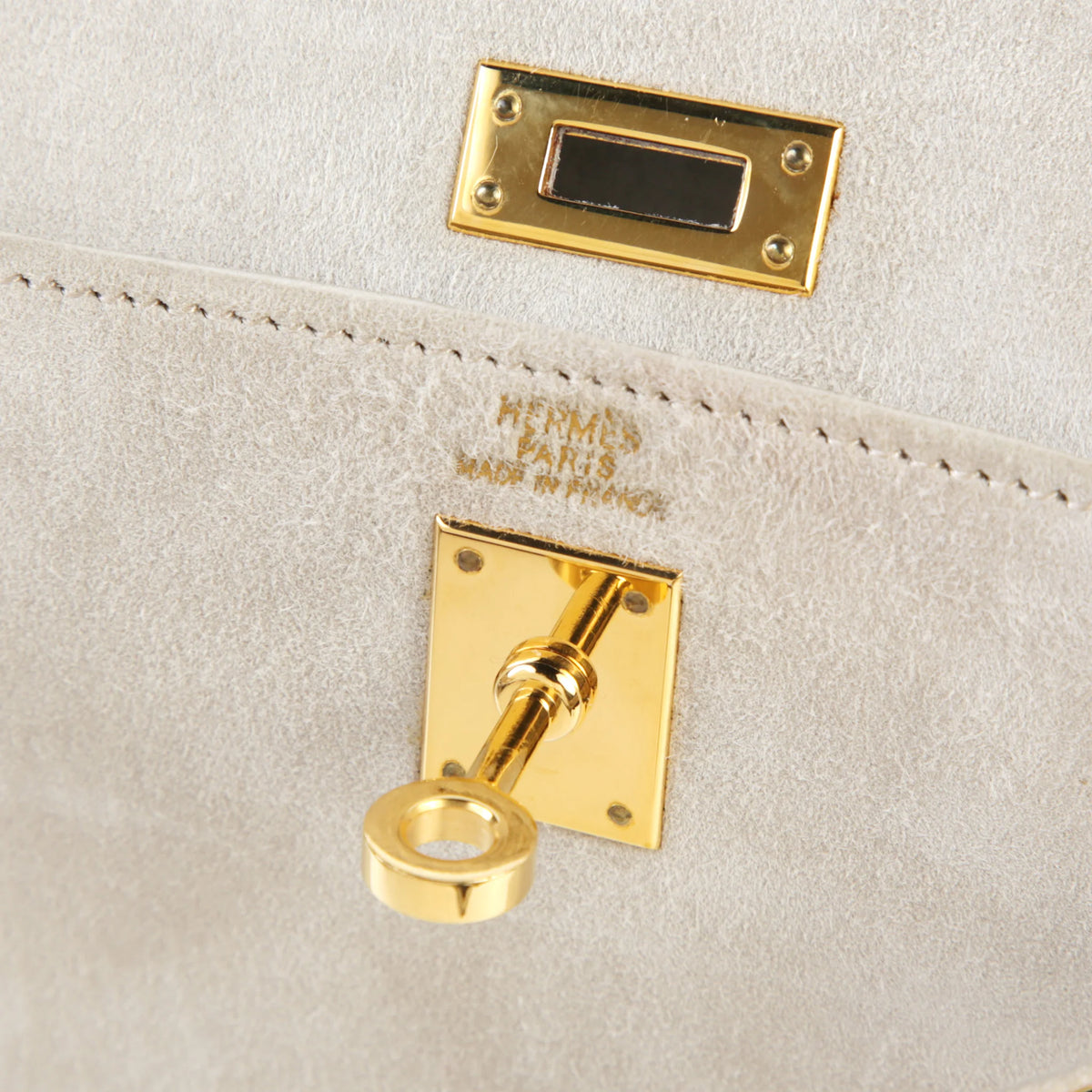 Rare vintage hermes kelly gray doblis leather gold hardware
