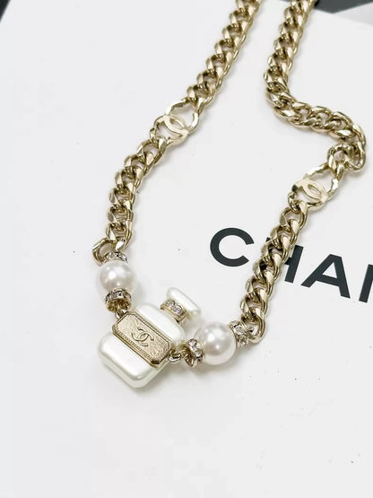 Chanel Spring/Summer 2022 Collection N 5 white perfume bottle long necklace